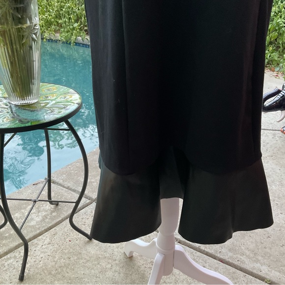 Michael Kors NWT $140 Macy’s Sz XL black faux leather hem Dress ⭐️ - Picture 4 of 6